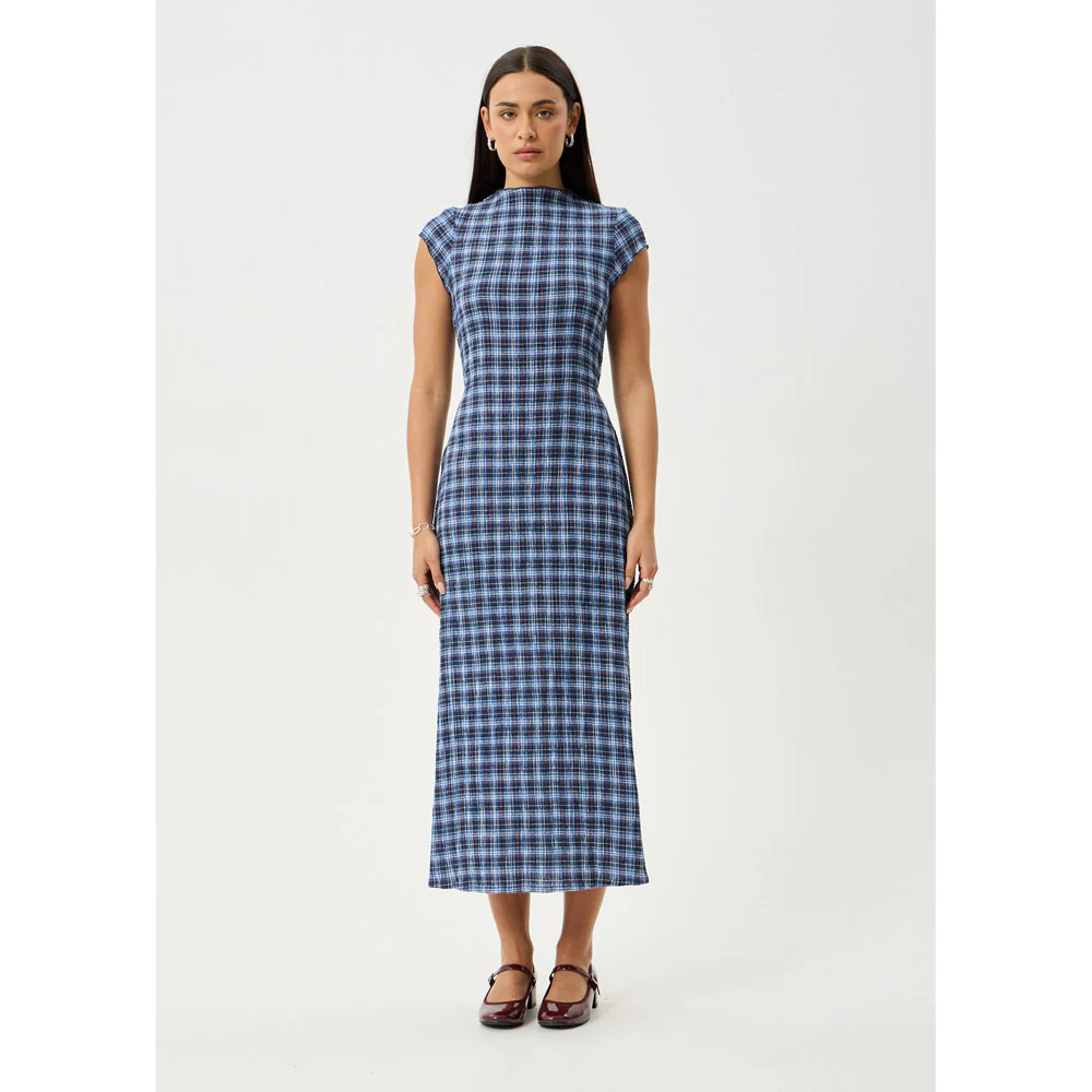 Afends Mountains Hemp Seersucker Midi Dress - Womens