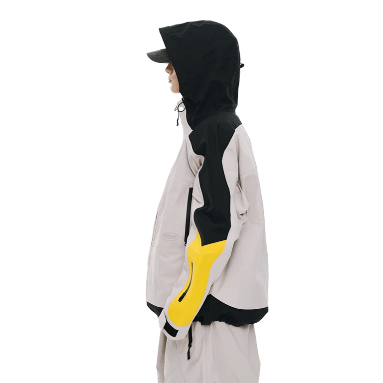 Asymmetric 3L Seam Sealing Hooded Shell Snowboard Jacket - Image 6