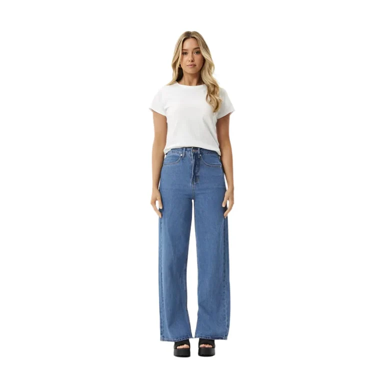 Afends Bella Denim Wide Leg Baggy Jeans - Womens