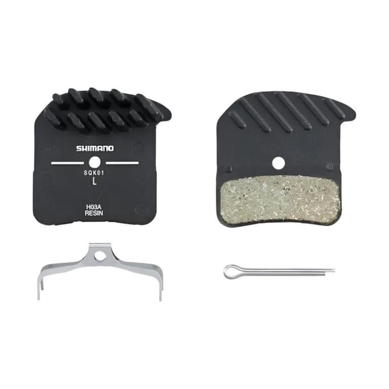 Bike Disc Brake Resin Pads & Spring w/ Fin H03A-RF