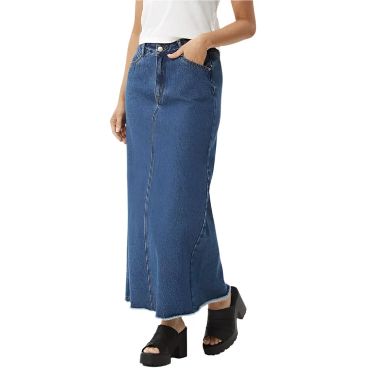 Chichi Denim Midi Skirt - Womens - Image 2