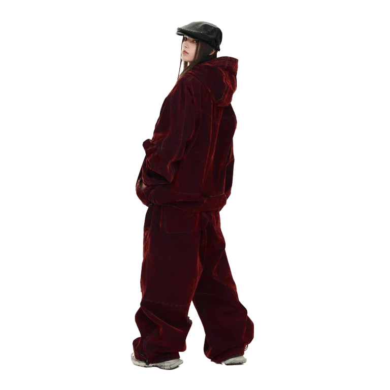 DSXBS Super Wide Pintuck Wax Real Denim Snowboard Pants - Image 3