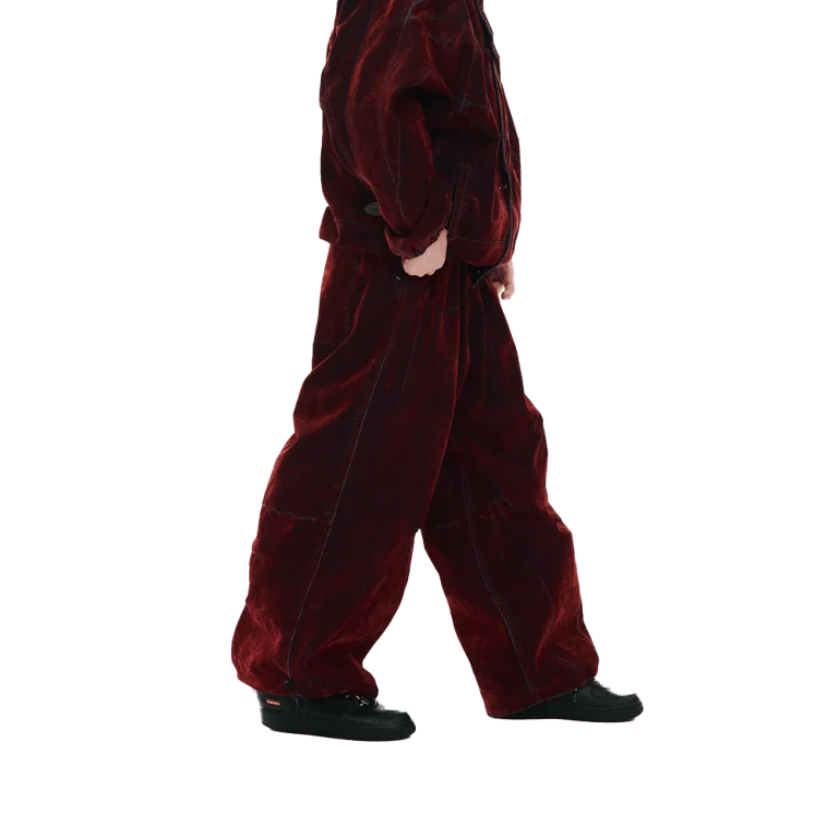 DSXBS Super Wide Pintuck Wax Real Denim Snowboard Pants - Image 9
