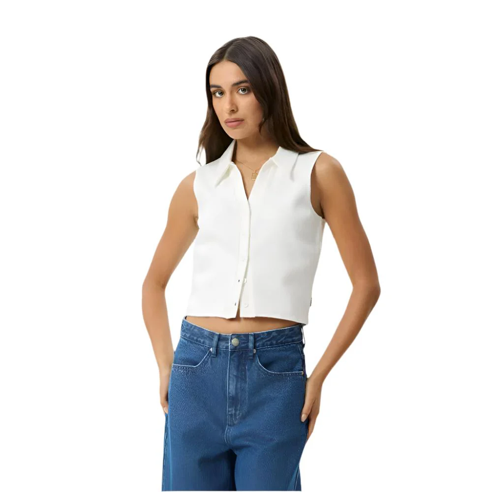 Eliza - Rib Sleeveless Shirt - Womens