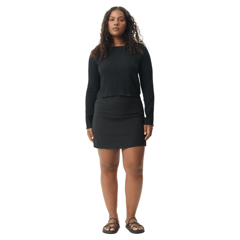 Focus Seersucker Long Sleeve Top - Womens