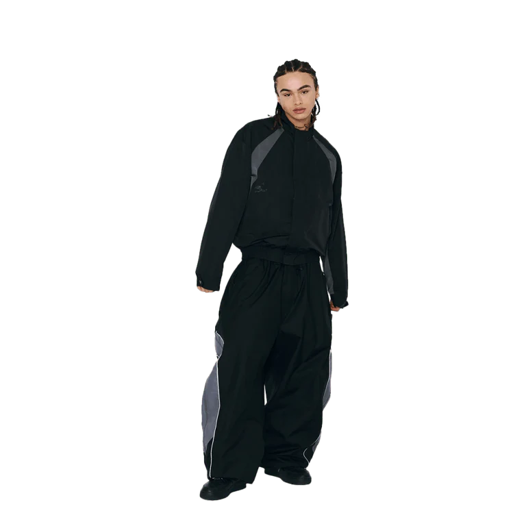 Light Weight Reflective Line Super Wide Jogger Snowboard Pants - Image 22