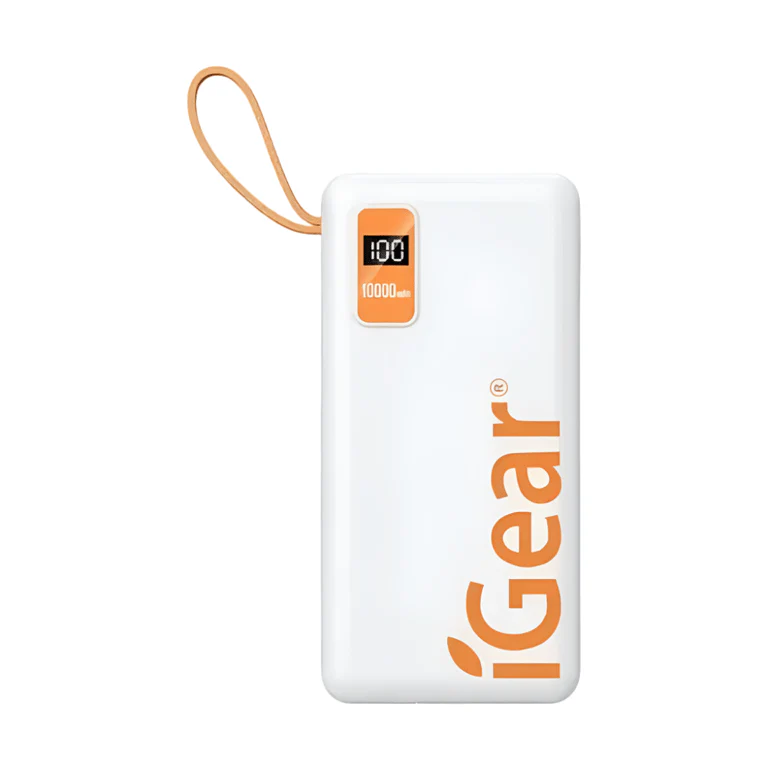 Power Bank 10000mAh Dual USB with Built-in Cabels
