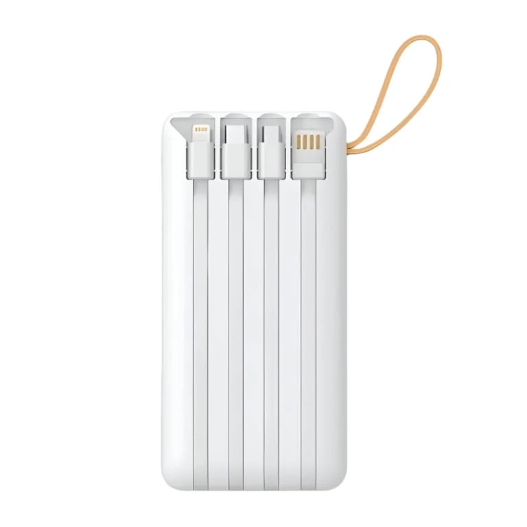 Power Bank 10000mAh Dual USB with Built-in Cabels - Image 2