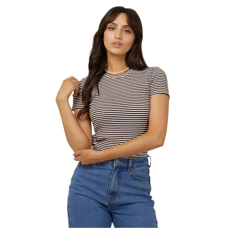 Eve Rib Stripe Tee - Womens - Image 2