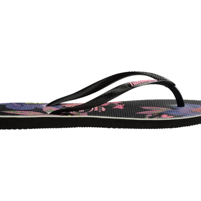 Slim Floral Neon Thongs - Image 4