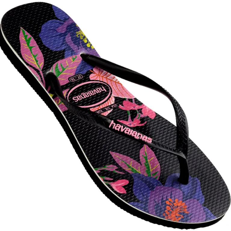 Slim Floral Neon Thongs - Image 5